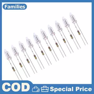 20 Chiếc Đèn Báo Neon Có Điện Trở Kết Nối Với 220V 6 * 16 mm Đèn Neon Phát Sáng Chính Đèn Báo
