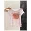 Milyfashion Dễ Thương Apple Star In Gạc Áo Thun Ngắn Tay Mùa Hè Vai Trước Slim-Fit Slimer Nhìn Giả Hai Mảnh Ngắn Top Y2K baby tee