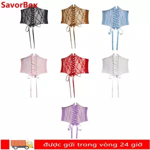 SAVORBOX Ren Corset Thắt Lưng, Thêu Hoa Da PU Lụa Co Giãn Cummerbunds, Thời Trang Co Giãn Trang Trí DIY Giảm Béo Cơ Thể Thắt Lưng Nữ Cô Gái Cô Dâu