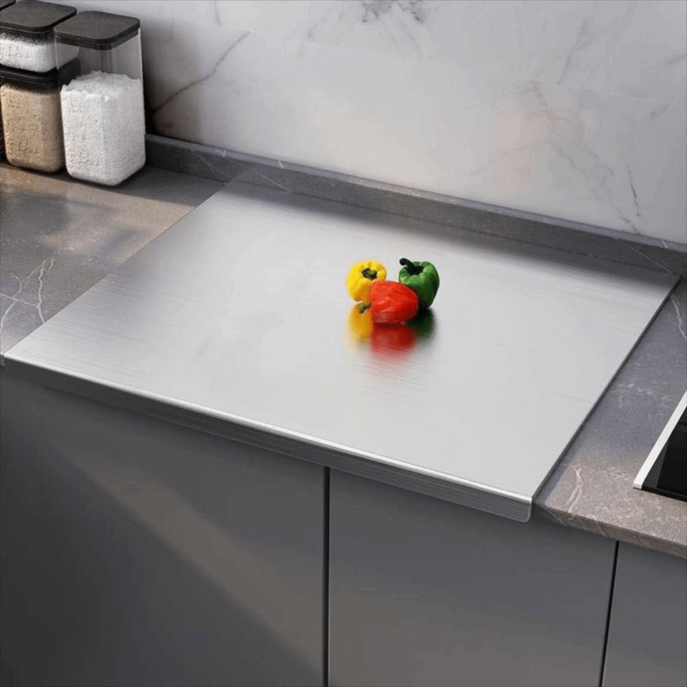 Bảng cắt thép không gỉ ITRUMPET, với bảng cắt hình chữ nhật môi, khối cắt nhà bếp chống trượt bằng thép không gỉ