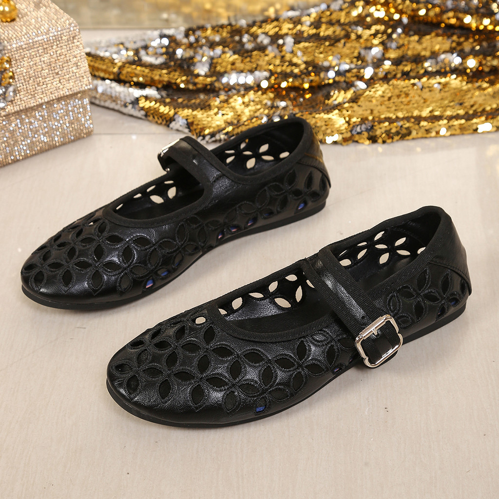 Atikota Nữ Vintage Mary Jane Giày Đế Bằng Rỗng Khắc Thoáng Khí Một Dây Đeo Thoải Mái Nhẹ Giày Thường Ngày Thích Hợp Cho Nhiều Trang Phục Thời Trang Hàng Ngày Dịp