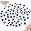 ROLY 100 Cái / túi Quấn Mắt Di Chuyển, Nhựa DIY Phụ Kiện Đồ Chơi Búp Bê Hoạt Động Mắt, Đen Trắng Có / Không Dính Lưng Mẫu Giáo Handmade Búp Bê Mắt