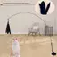 Đồ chơi đũa phép lông vũ cho mèo có đế hút Mèo con tương tác trêu chọc Sti Bell Lông vũ có thể thay đổi cho cửa sổ để bàn [VN]