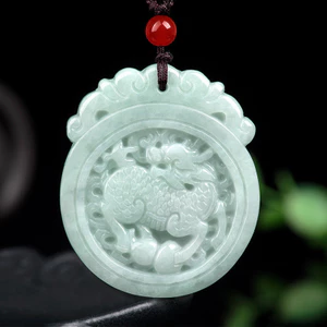 Mặt dây chuyền ngọc bích Kirin phong cách dân tộc cổ điển Mặt dây chuyền hợp thời trang sang trọng