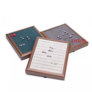 Khay đựng đồ trang sức thời trang DARON, Thanh lịch bằng da nhung 50 khe Nhẫn trưng bày, Dụng cụ sắp xếp trang trí tiện lợi Tiết kiệm không gian Vòng bông tai Bông tai khuy măng sét Giá lưu trữ Sử dụng trên máy tính để bàn