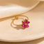 Nhẫn thép titan zircon đa năng sáu lá thời trang chống phai màu