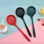 Dụng cụ lọc thìa có rãnh silicon Nonsti Tay cầm chịu nhiệt tiện dụng để nấu ăn nhà bếp dễ dàng ks [VN]