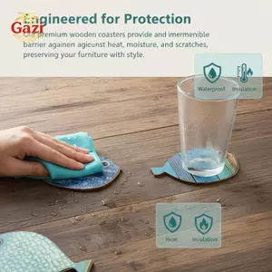 6 Chiếc Đế Lót Ly Bằng Gỗ Hình Cá 2D Chống Trượt Chịu Nhiệt Bàn Bếp Miếng Lót Cốc Ăn [VN]
