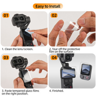 Dành Cho DJI OSMO Pocket 4P / 4 / 3 HD Phim Cường Lực Màn Hình Phim Điều Khiển Từ Xa Phim Cường Lực Bảo Vệ Phụ Kiện