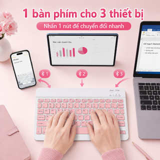 Bộ Bàn Phím Chuột Bluetooth 10 inch- 5 Màu, Portable, Kết Nối Ổn Định, ĐT/Máy Tính Bảng/PC