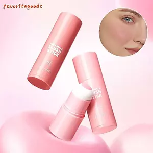 Kem má hồng nguyên khối FAVORITEGOODS, Que má hồng nhung bão hòa thấp, Tự nhiên đa năng Lâu trôi Dễ dàng áp dụng Trang điểm má hồng Cheek