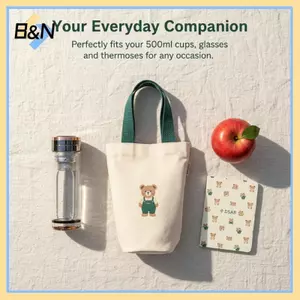 Túi xách vải ngoài trời du lịch B & N 500ml Cốc thủy tinh bảo vệ tay cách nhiệt cho chai uống nước đa năng.
