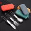 Muỗng Cắm Trại Có Thể Gập Lại Nĩa Flatware Bộ Dụng Cụ Cắm Trại Gấp Dã Ngoại Dao Kéo Dụng Cụ Muỗng Bộ Nĩa Có Hộp Bảo Quản VN