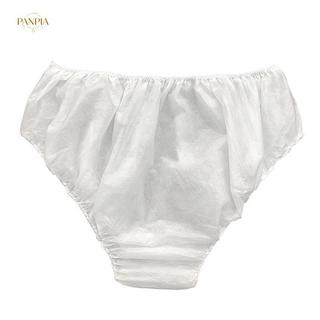 PNPIA- 10x Quần lót dùng một lần Giấy dệt đôi màu trắng Quần lót Unisex thả