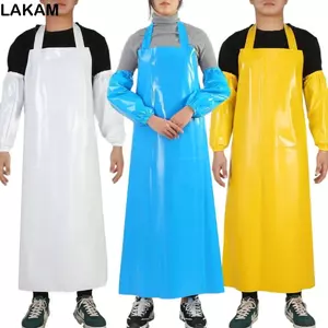 Tạp dề nhà bếp LAKAM, Tạp dề làm việc chống axit và kiềm chống dầu, có tay áo Quần áo bảo hộ dày nhẹ