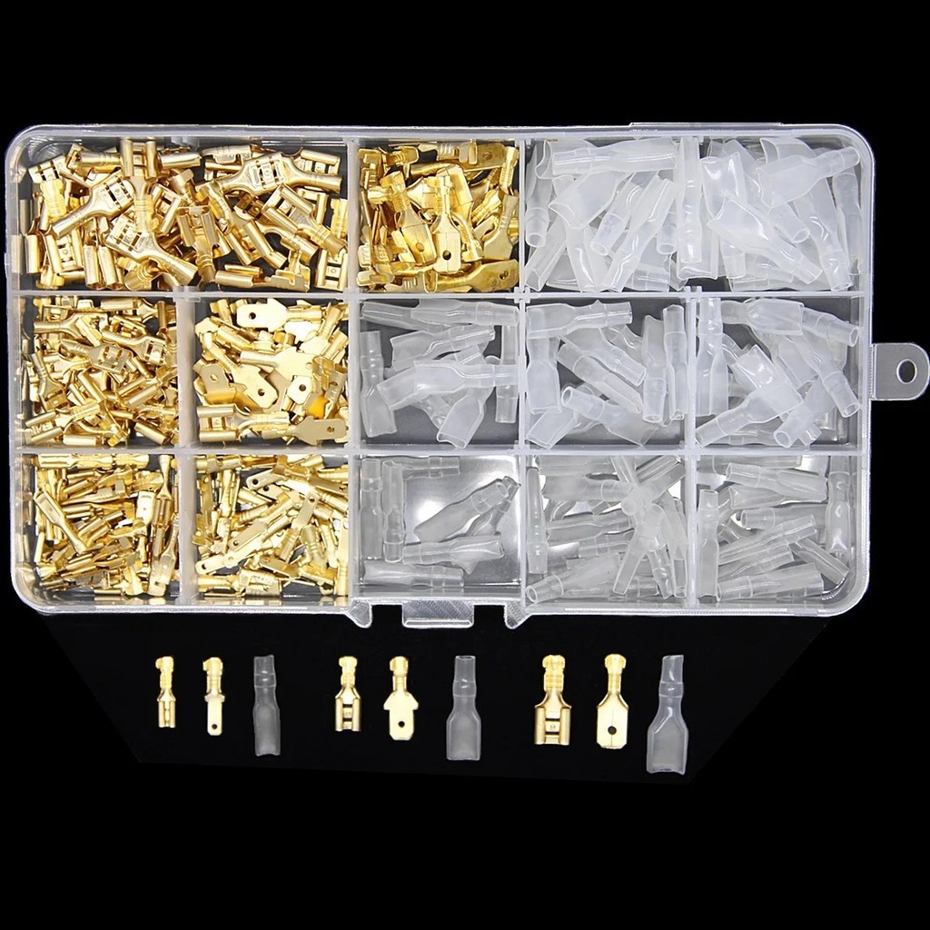 Bộ Cos Cách Nhiệt 270 Món Đầu Nối Dây Nam Nữ Nhiều Kích Cỡ 2.8mm Đến 6.3mm