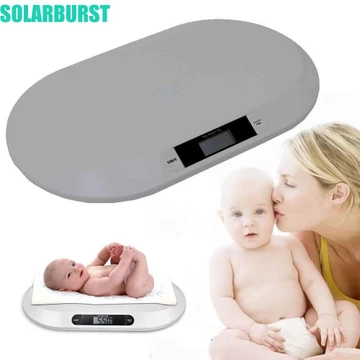 Cân điện tử trẻ em SOLARBURST, Cân cân trẻ em màu trắng sáng tạo, Khay nhựa gia đình chống văng trọng lượng kỹ thuật số Sơ sinh