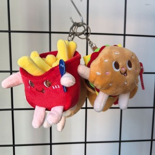 1 Chiếc Kawaii Thực Phẩm Bánh Mì Hamburger Hot Dog Pháp Khoai Tây Chiên Sang Trọng Búp Bê Nhồi Bông Mềm Sang Trọng Mặt Dây Chuyền Móc Khóa Cho Trẻ Em Quà Tặng Đồ Chơi