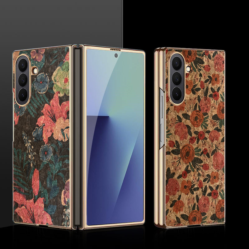 Ốp YJD Dành Cho Samsung Galaxy Z Fold7 Fold6 Fold5 Họa Tiết Cổ Điển Thanh Lịch Mạ Điện Cạnh Chống Rơi Vỏ Điện Thoại