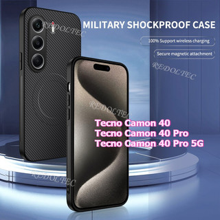 Ốp điện thoại Cứng Tecno Camon 40 40Pro 5G 4G Da Chống Sốc Họa Tiết Sợi Carbon Vỏ Từ Tính Tecno Camon 40 Pro Camon40 Ốp điện thoại Sạc Không Dây