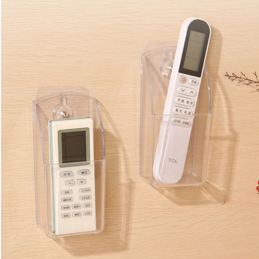 Hộp bảo quản điều khiển từ xa tivi/điều hòa, treo tường acrylic trong suốt, không đục lỗ