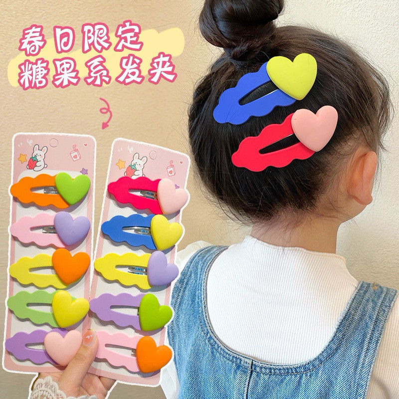 Set 5 Kẹp Tóc Nhiều Hoạ Tiết, Loại To Dễ Thương Dành Cho Bé Gái