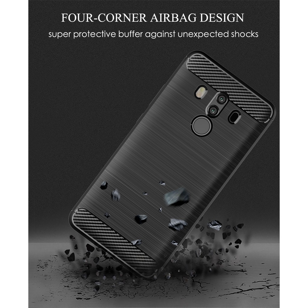Ốp điện thoại TPU dễ thương Huawei Mate 10 Pro Armor bằng sợi Carbon Ốp điện thoại silicon mềm Huawei Mate10 10Pro