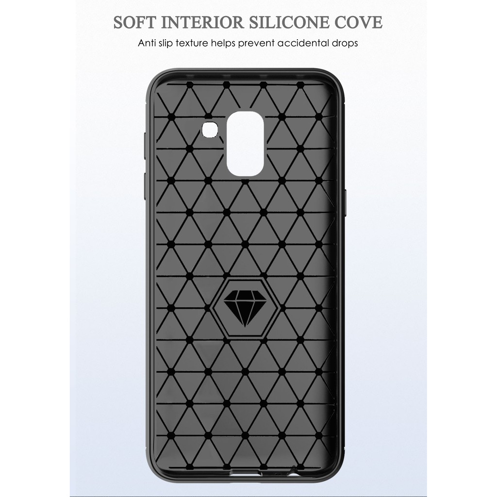 TPU Dễ Thương Samsung Galaxy J6 2018 Vỏ Giáp Sợi Carbon Mềm Silicon Ốp điện thoại Samsung J62018