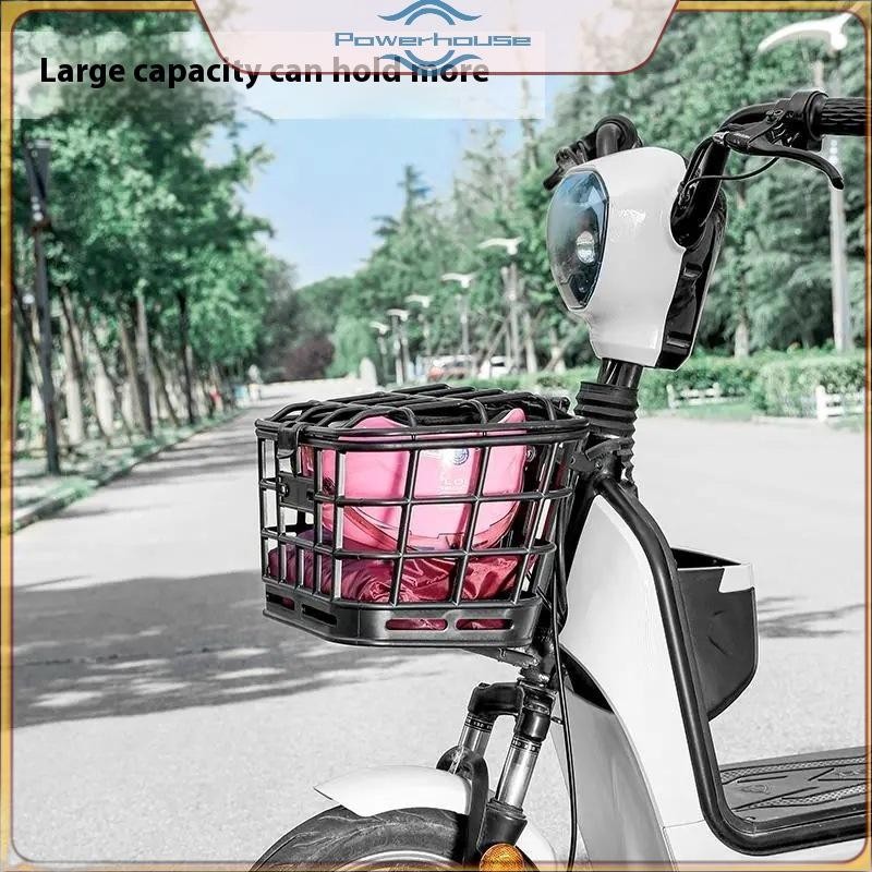 Giỏ Trước Xe Đạp Chống Nén Dung Tích Lớn Màu Đen - Tháo Rời Có Nắp - Phù Hợp Cho Xe Điện
