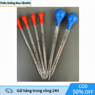 Ống Pipet Thủy Tinh Chia Vạch + Quả Bóp Cao Su – Dụng Cụ Thí Nghiệm Tiêu Chuẩn
