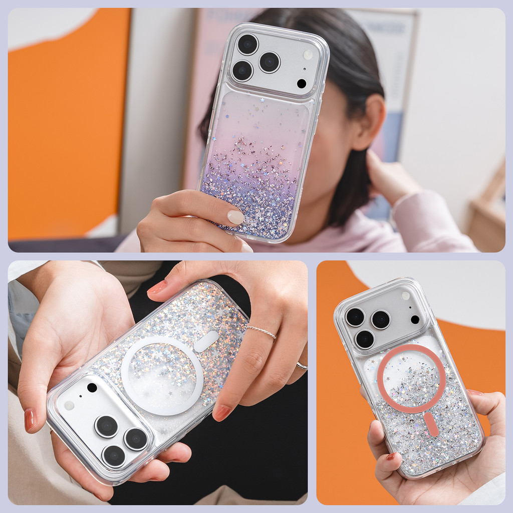 Switcheasy iPhone 17Pro Ốp điện thoại từ tính i17 Pro max Srarfield M Night Ice Snow Bao gồm tất cả Dây buộc chuyển màu trong suốt 17air