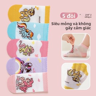 Vớ lưới cotton cho bé gái 5 đôi - Tất hoạt hình Little Pony siêu mỏng thoáng khí mùa hè