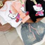 Bộ quần áo bé gái 6-15 tuổi, Set áo cotton Kitty quần sooc bò jean cho bé gái 15-45kg