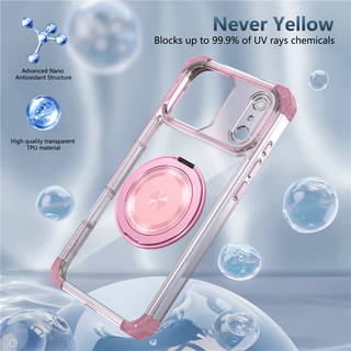 Từ Túi Khí Đứng Giá Đỡ Ốp Lưng iPhone 17 16 15 Plus 11 12 13 14 Pro Max Giá Đỡ Xoay Trong Suốt Vỏ Giáp