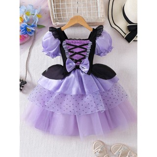 Váy trẻ em cho bé gái - Váy trang trọng công chúa Halloween sang trọng phong cách Gothic mùa hè (3Year ~ 7Year)