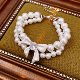 Zircon, nơ vòng tay ngọc trai, mặt dây chuyền sáng bóng - Bộ phụ kiện cao cấp sang trọng
