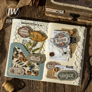 JIANWU Hoa Thêu Series Vintage Hoa Nhãn Giảm Phong Cảnh Chất Liệu Cắt Dán Sáng Tạo DIY Tạp Chí Văn Phòng Phẩm