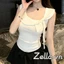 Áo thun nữ cổ tròn không tay màu trơn Slim Fit