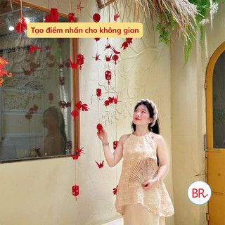 Set Dây Treo Vải Dạ Trang Trí Tết Trung Thu – Dây Treo Decor 17 Chi Tiết Chim Én, Chim Hạc, Đèn Lồng ANGIHOME