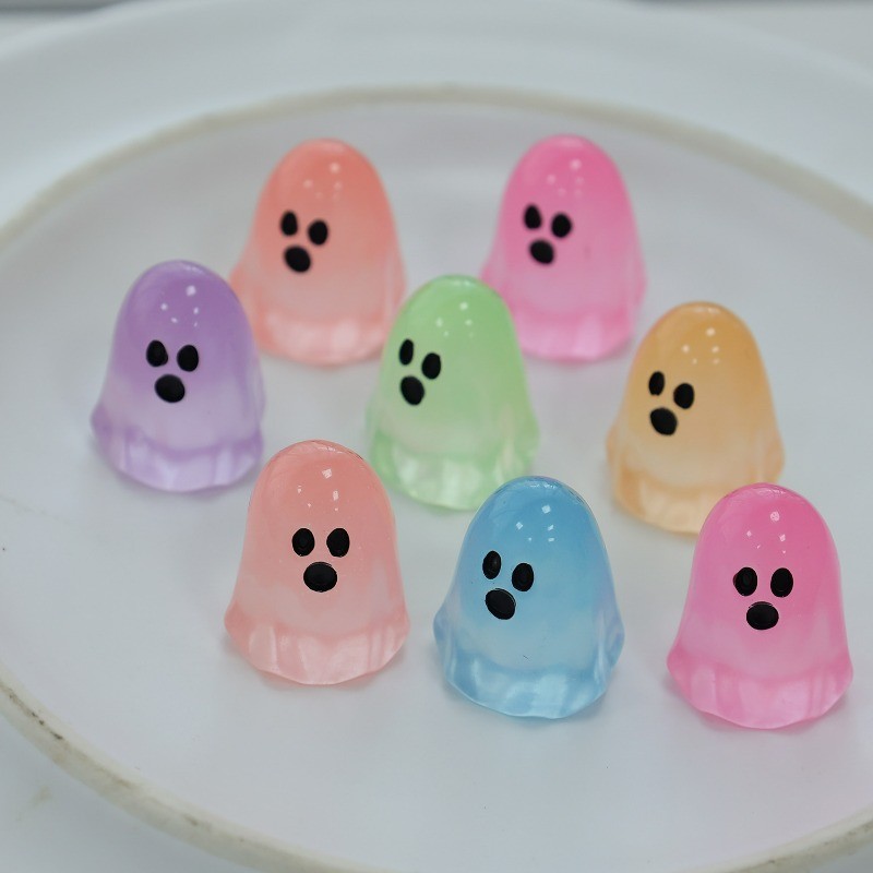 Đồ trang trí ma Halloween phát sáng trong bóng tối, 6 / 12 / 24 Bức tượng nhỏ bằng nhựa dễ thương để trang trí bàn làm việc tại nhà Đồ dùng dự tiệc Đồ trang trí phát sáng