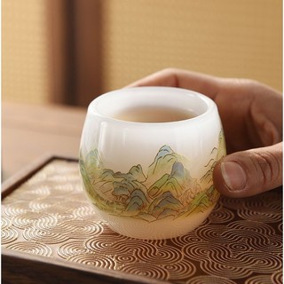 Chén Ngọc Lưu Ly Cao Cấp Dùng Thưởng Trà Dung Tích 80 ml
