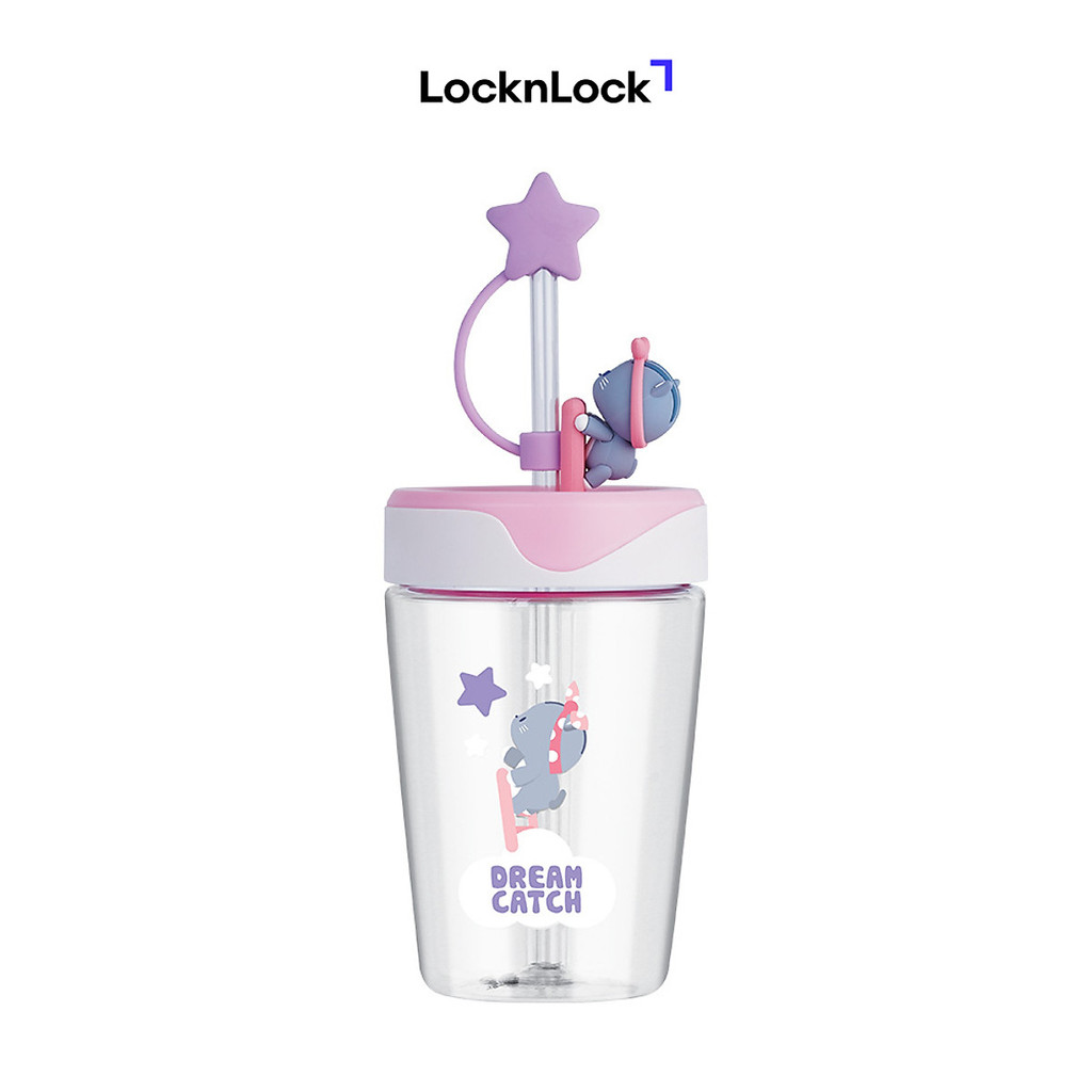 Ly nhựa LocknLock Dream Catcher ABF779 520ml có nắp đậy ống hút