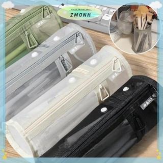 ZMONH Lưới Kép Cọ Trang Điểm Túi Bảo Quản Bàn Chải Di Động Hộp Đựng Bàn Chải Dung Tích Lớn Đơn Giản Giá Đỡ Xô Du Lịch Túi Đứng