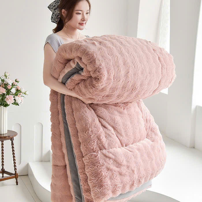 Chăn lông chồn siêu nặng 4kg Memminbedding không rụng lông, bết dít hay bay màu, làm ấm nhanh - CH658