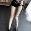 Tất một chân BORAGETE, Tất đùi in lưới gợi cảm, Thời trang cá tính mô phỏng hình xăm Quan điểm Vớ xăm Unisex