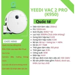 Robot hút bụi lau nhà Ecovacs Yeedi Vac2 Pro (K950), Bản Quốc tế Bảo hành Toàn Quốc — ảnh 2