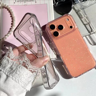 [JLK] Ốp điện thoại silicon mềm lấp lánh trong suốt sang trọng cho iPhone 17 Air 16 15 14 13 Pro Max Plus Vỏ màu trơn sáng bóng trong suốt