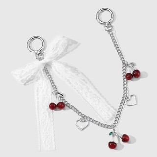 Túi OLVIDO Charms, dây chuyền túi nơ ren anh đào, Dây đeo túi xách hợp kim thay thế DIY di động Trang trí mặt dây chuyền