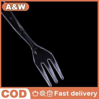 A & W 50 / 100 Chiếc Dùng Một Lần Mini Món Tráng Miệng Thớt Nĩa Cho Bánh Kem Jelly Pudding Đảng Nhựa Trong Suốt Phục Vụ Thìa