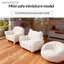 SRVN 1 / 12 Cân Mini Trắng Sofa Dễ Thương Thiết Kế Tai Gấu Đồ Nội Thất Nhà Búp Bê Thủ Công Tinh Tế Để Sử Dụng Bố Trí Cảnh Mini.